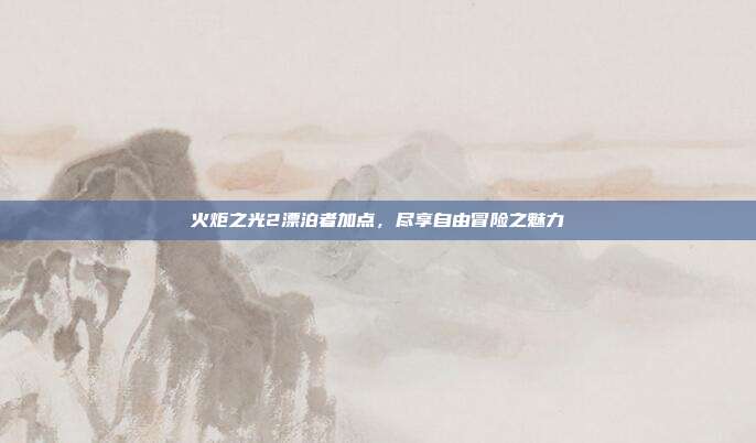 火炬之光2漂泊者加点,尽享自由冒险之魅力