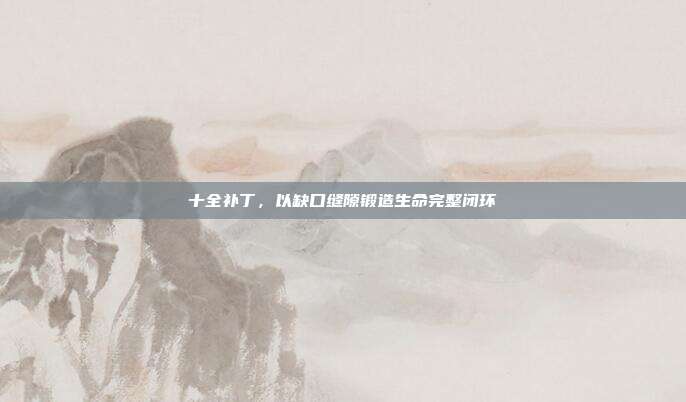 十全补丁,以缺口缝隙锻造生命完整闭环