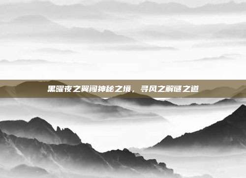 黑曜夜之翼闯神秘之境,寻风之解谜之道