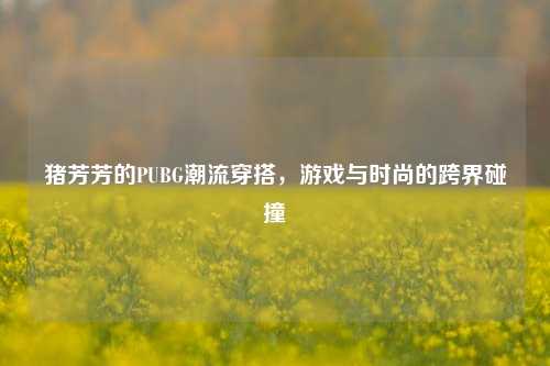 猪芳芳的PUBG潮流穿搭,游戏与时尚的跨界碰撞