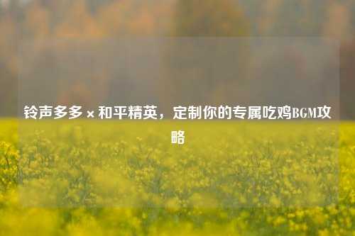 铃声多多×和平精英,定制你的专属吃鸡BGM攻略