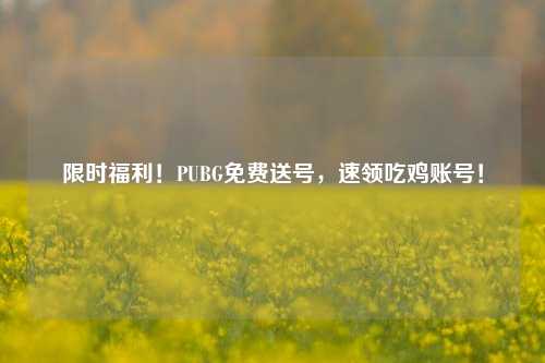 限时福利!PUBG免费送号,速领吃鸡账号!
