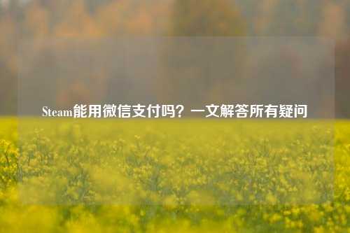 Steam能用微信支付吗?一文解答所有疑问