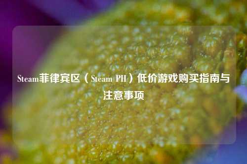 Steam菲律宾区(Steam PH)低价游戏购买指南与注意事项