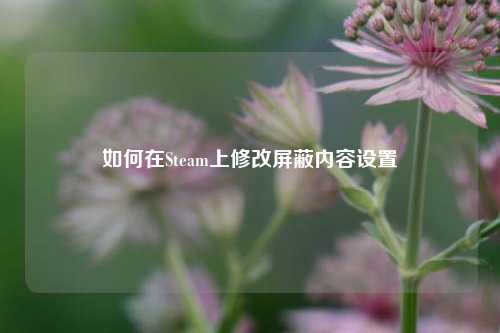 如何在Steam上修改屏蔽内容设置