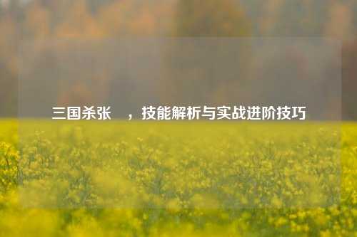 三国杀张郃,技能解析与实战进阶技巧