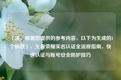 (注,根据您提供的参考内容,以下为生成的1个标题),王者荣耀实名认证全流程指南,快速认证与账号安全防护技巧