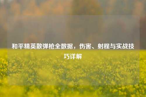 和平精英散弹枪全数据,伤害、射程与实战技巧详解