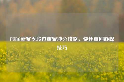 PUBG新赛季段位重置冲分攻略,快速重回巅峰技巧