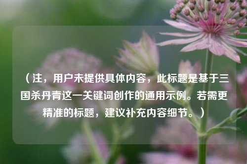 (注,用户未提供具体内容,此标题是基于三国杀丹青这一关键词创作的通用示例。若需更精准的标题,建议补充内容细节。)