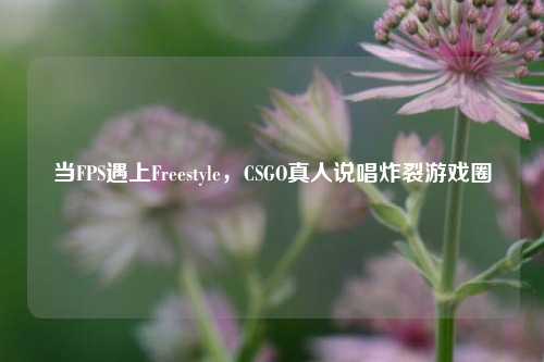 当FPS遇上Freestyle,CSGO真人说唱炸裂游戏圈