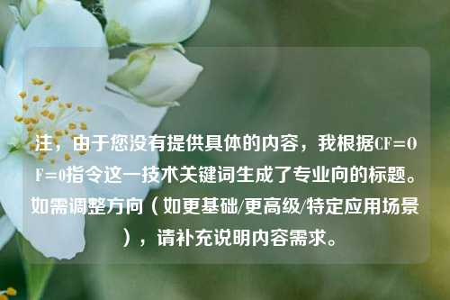 注,由于您没有提供具体的内容,我根据CF=OF=0指令这一技术关键词生成了专业向的标题。如需调整方向(如更基础/更高级/特定应用场景),请补充说明内容需求。