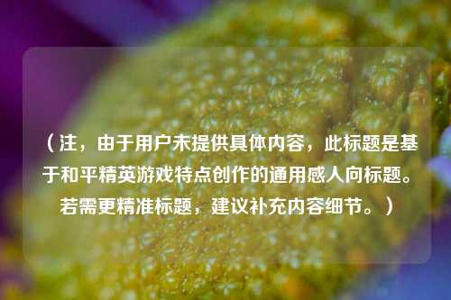 (注,由于用户未提供具体内容,此标题是基于和平精英游戏特点创作的通用感人向标题。若需更精准标题,建议补充内容细节。)