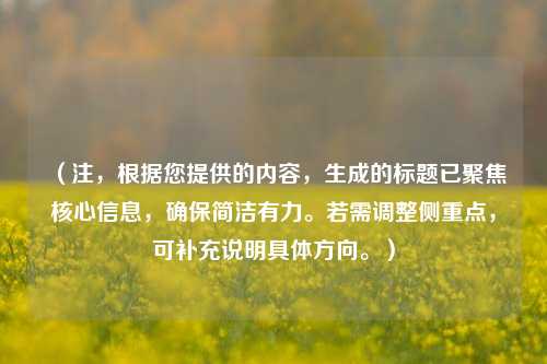 (注,根据您提供的内容,生成的标题已聚焦核心信息,确保简洁有力。若需调整侧重点,可补充说明具体方向。)