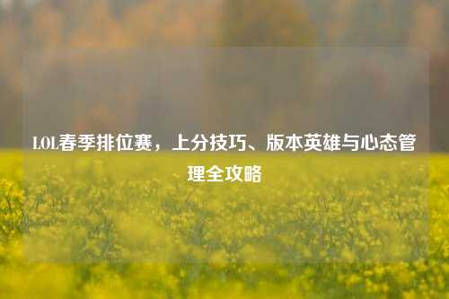 LOL春季排位赛,上分技巧、版本英雄与心态管理全攻略
