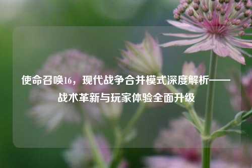使命召唤16,现代战争合并模式深度解析——战术革新与玩家体验全面升级
