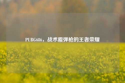 PUBG686,战术霰弹枪的王者荣耀
