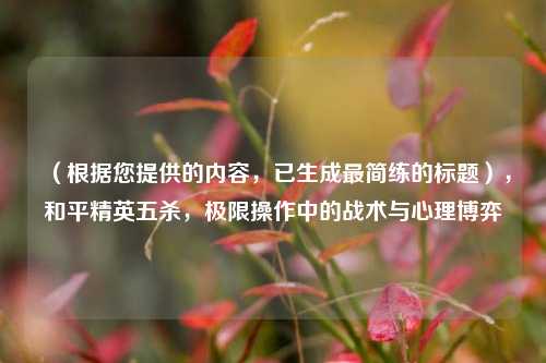 (根据您提供的内容,已生成最简练的标题),和平精英五杀,极限操作中的战术与心理博弈