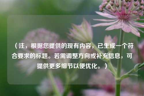 (注,根据您提供的现有内容,已生成一个符合要求的标题。若需调整方向或补充信息,可提供更多细节以便优化。)