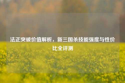 法正突破价值解析,新三国杀技能强度与性价比全评测