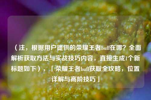 (注,根据用户提供的荣耀王者buff在哪?全面解析获取方法与实战技巧内容,直接生成1个新标题如下),「荣耀王者buff获取全攻略,位置详解与高阶技巧」