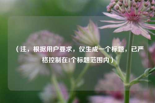 (注,根据用户要求,仅生成一个标题,已严格控制在1个标题范围内)