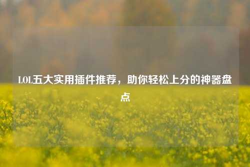 LOL五大实用插件推荐,助你轻松上分的神器盘点