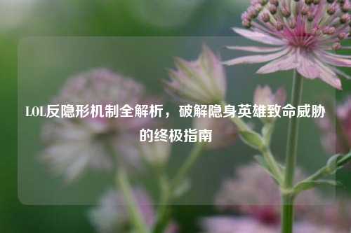 LOL反隐形机制全解析,破解隐身英雄致命威胁的终极指南