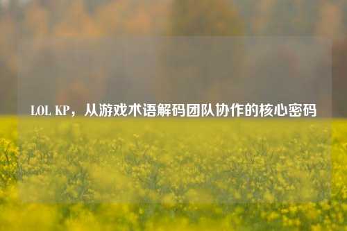 LOL KP,从游戏术语解码团队协作的核心密码