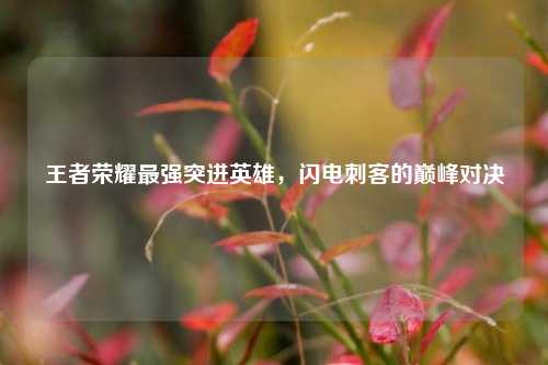 王者荣耀最强突进英雄,闪电刺客的巅峰对决