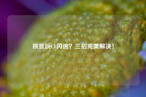 核显玩CF闪退?三招完美解决!