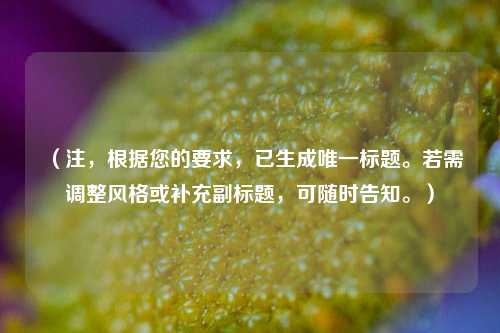 (注,根据您的要求,已生成唯一标题。若需调整风格或补充副标题,可随时告知。)
