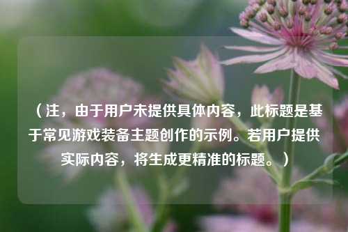 (注,由于用户未提供具体内容,此标题是基于常见游戏装备主题创作的示例。若用户提供实际内容,将生成更精准的标题。)
