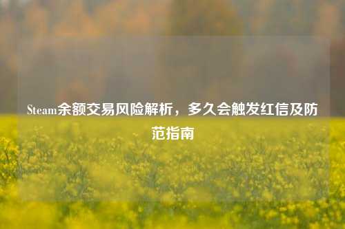 Steam余额交易风险解析,多久会触发红信及防范指南
