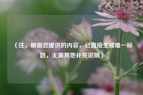 (注,根据您提供的内容,已直接生成唯一标题,无需其他补充说明)