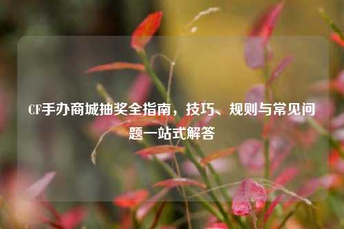 CF手办商城抽奖全指南,技巧、规则与常见问题一站式解答