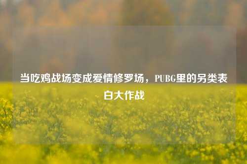 当吃鸡战场变成爱情修罗场,PUBG里的另类表白大作战