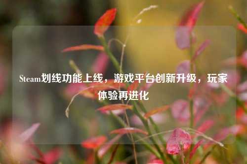 Steam划线功能上线,游戏平台创新升级,玩家体验再进化
