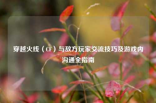 穿越火线(CF)与敌方玩家交流技巧及游戏内沟通全指南