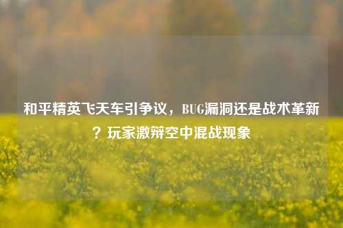 和平精英飞天车引争议,BUG漏洞还是战术革新?玩家激辩空中混战现象