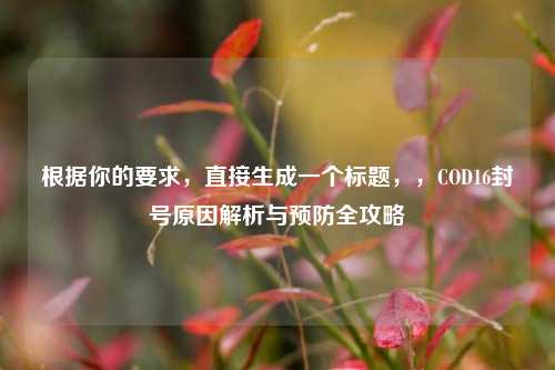 根据你的要求,直接生成一个标题,,COD16封号原因解析与预防全攻略
