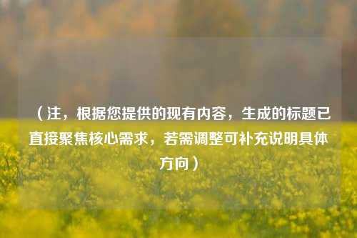 (注,根据您提供的现有内容,生成的标题已直接聚焦核心需求,若需调整可补充说明具体方向)