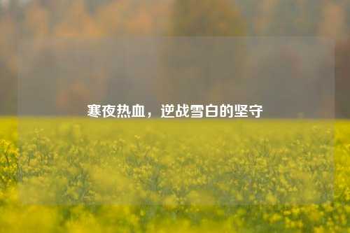 寒夜热血,逆战雪白的坚守