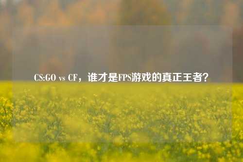 CS:GO vs CF,谁才是FPS游戏的真正王者?