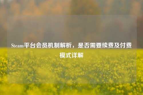 Steam平台会员机制解析,是否需要续费及付费模式详解