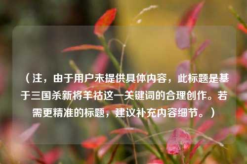 (注,由于用户未提供具体内容,此标题是基于三国杀新将羊祜这一关键词的合理创作。若需更精准的标题,建议补充内容细节。)