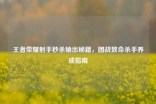 王者荣耀射手秒杀输出秘籍,团战致命杀手养成指南