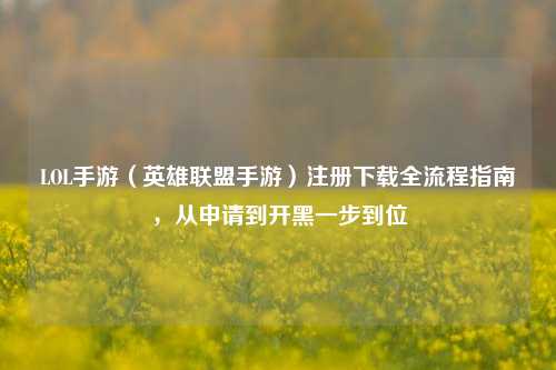 LOL手游(英雄联盟手游)注册下载全流程指南,从申请到开黑一步到位