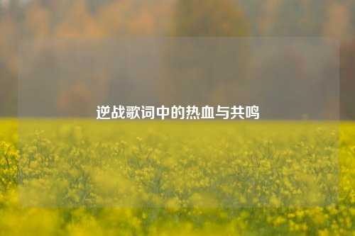 逆战歌词中的热血与共鸣