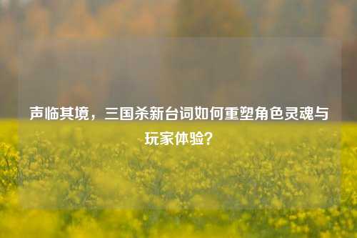 声临其境,三国杀新台词如何重塑角色灵魂与玩家体验?